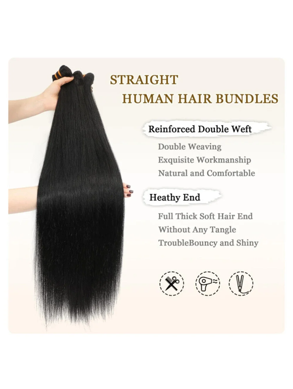 16A Straight Human Hair Bundles 12” YakI Premium Purple Pack 100% Human Hair